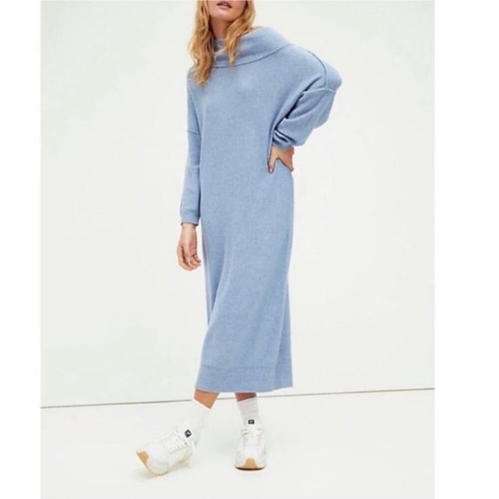 NWT Free People La Boheme Sweater Dress in Blue Size Medium
